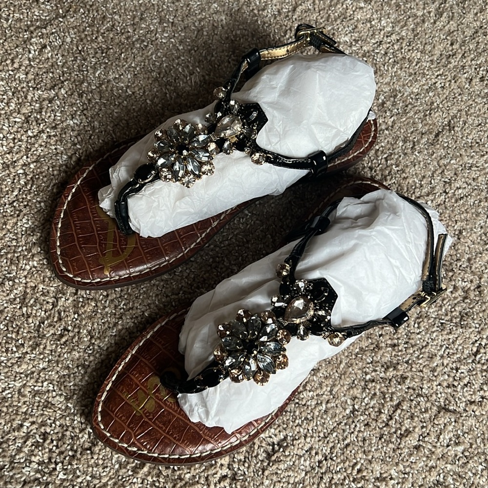 NEW Sam Edelman Rhinestone Sandals, Size 7 - Picture 2 of 5